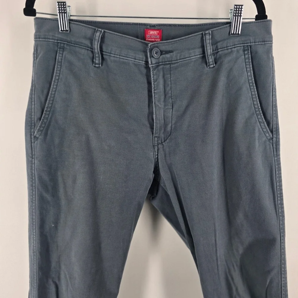 Levis XX Chino Pants Mens 32 Slate Blue Standard Taper Stretch Cotton Trousers